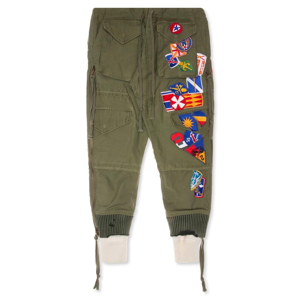 Zip Lounge Pant - Army/Patchwork
