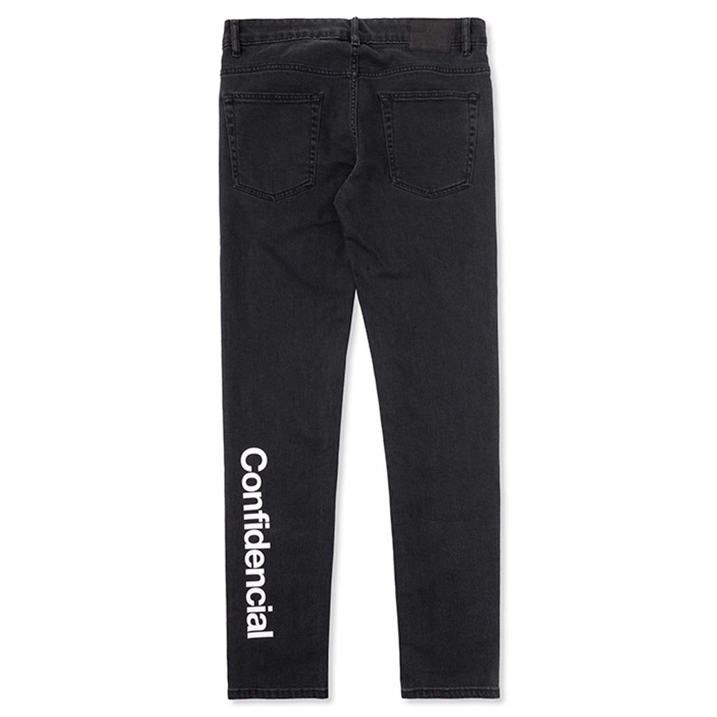 Stone Wash Slim Jeans - Black/White